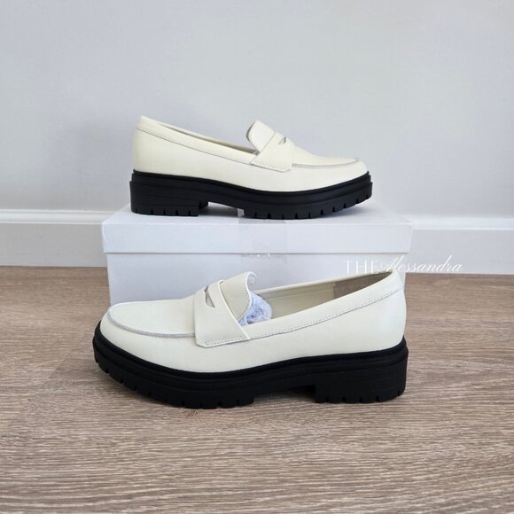 Quince Women’s Italian Leather Lug Sole Loafer Bone Size 8 MSRP $98 New In Box - Picture 13 of 14